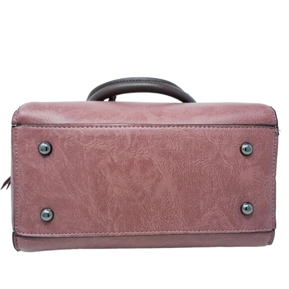 Dark Rose Double Strap Hand bag with Twilly - Picture 9 of 14